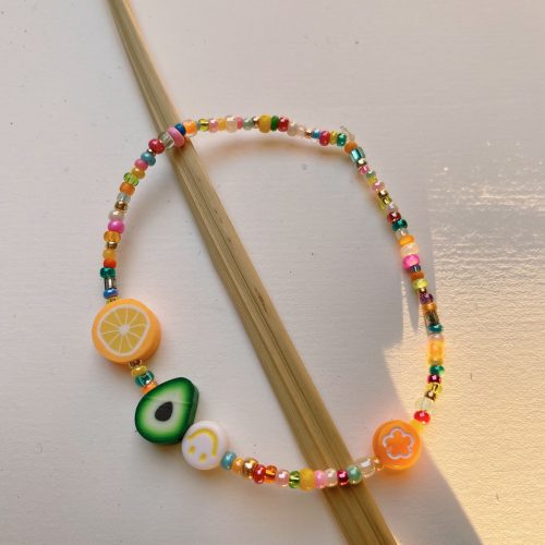 elastisches Avocado-Orange Gute-Laune Armband