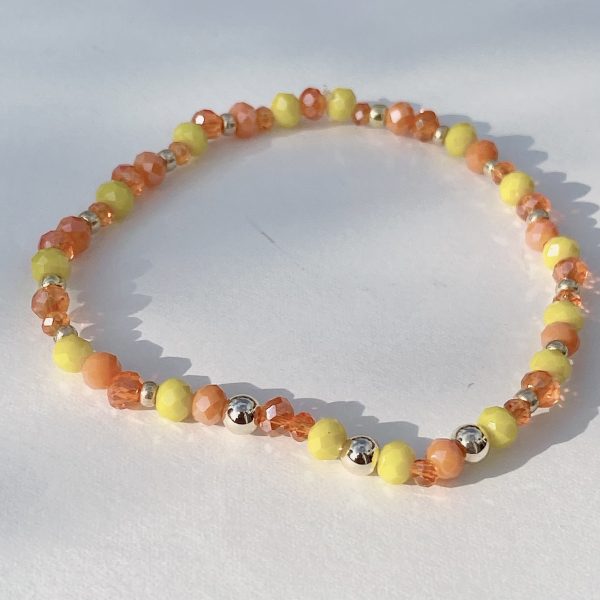 orange gelb dehnbares Glasperlenarmband