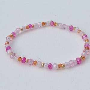 Pink rosa orange Glasperlenarmband