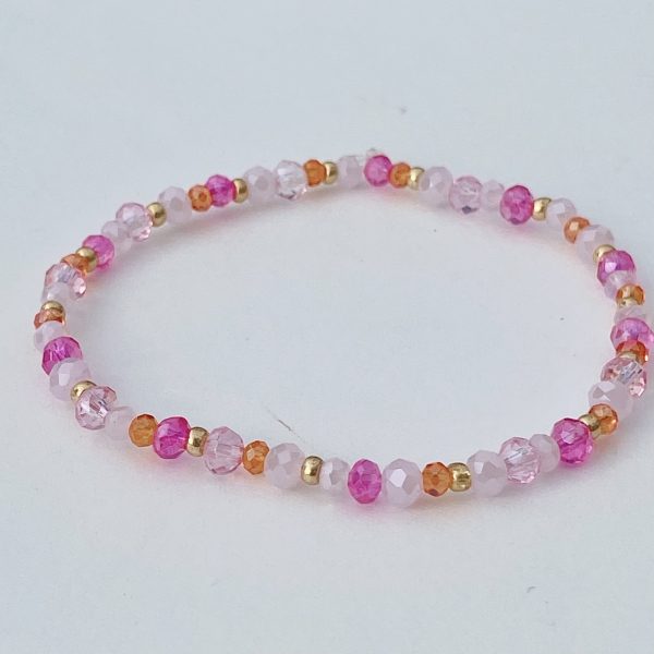 Pink rosa orange Glasperlenarmband