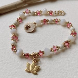 Lotus Charm Anhänger Wickelarmband