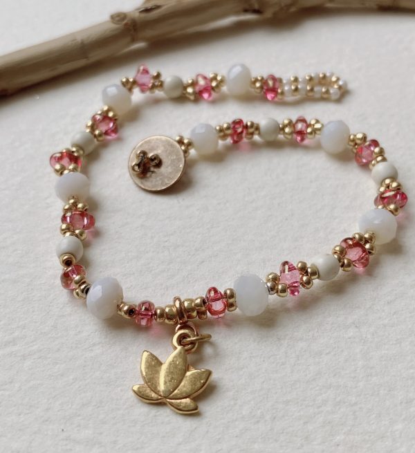 Lotus Charm Anhänger Wickelarmband